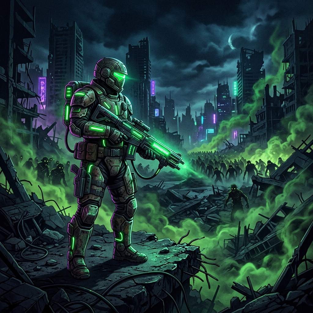Purge Protocol soldier fighting mutants