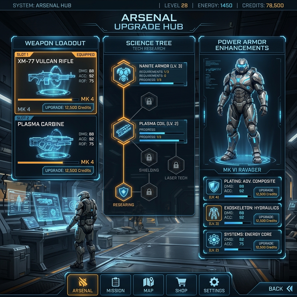 Command arsenal hub menu